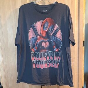 Marvel Black T-Shirt with Deadpool Design